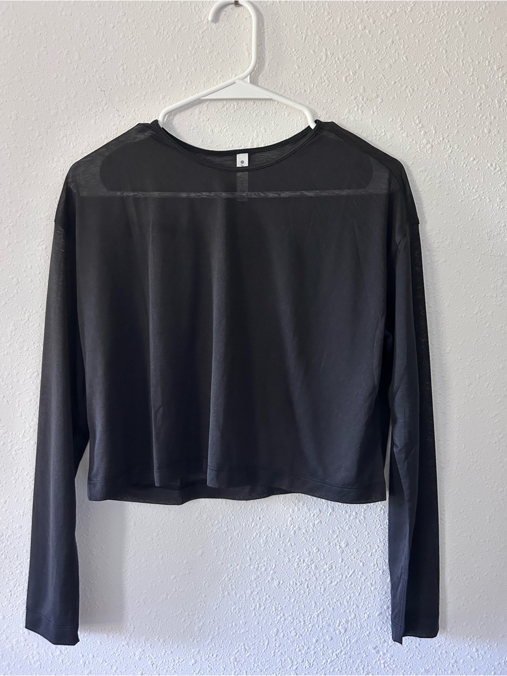 Athleta Black Long-Sleeve Sheer-Panel Tee